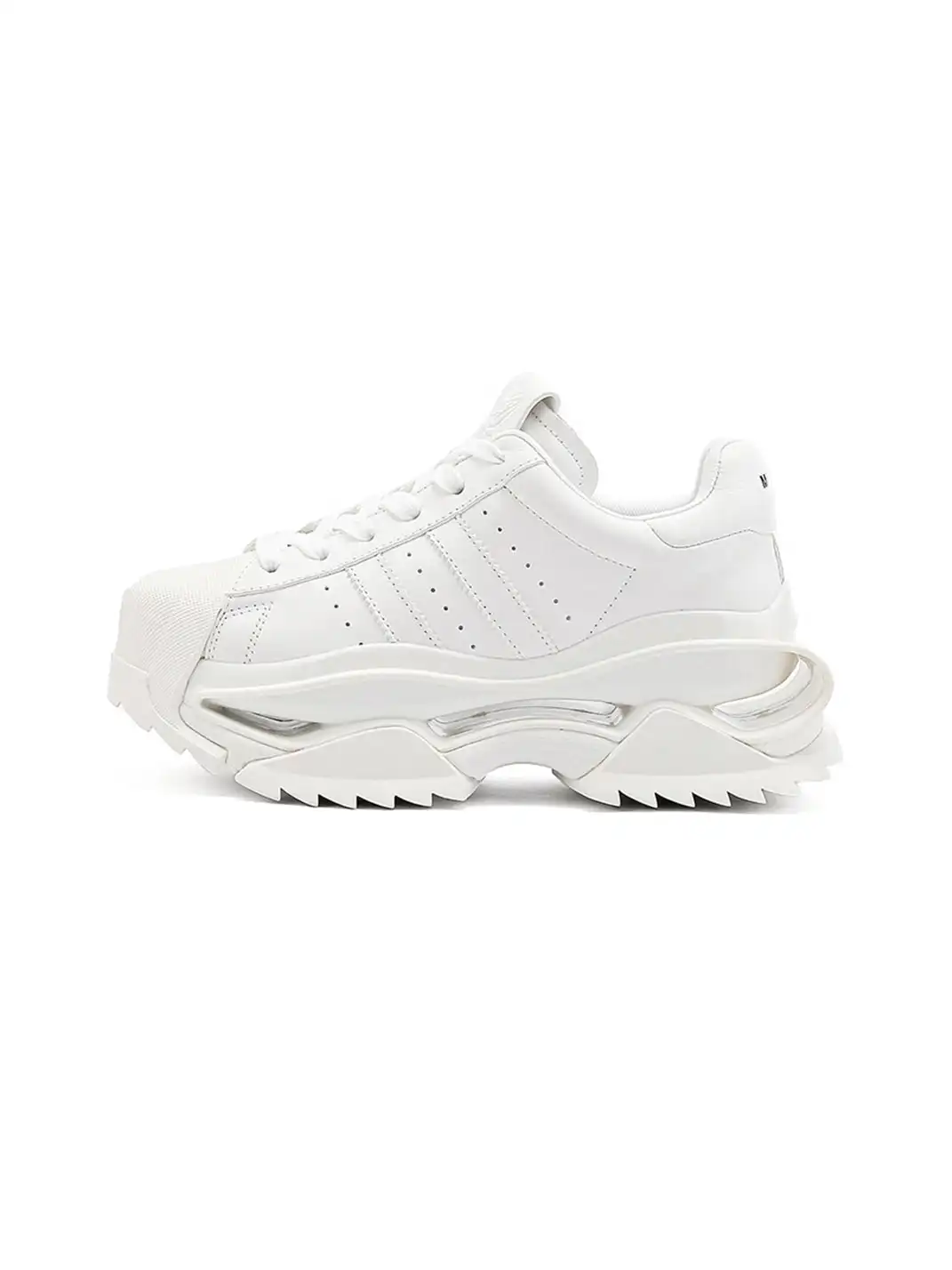 M88M | Fashionable Hollowed-Out Sole Platform Sneakers-White