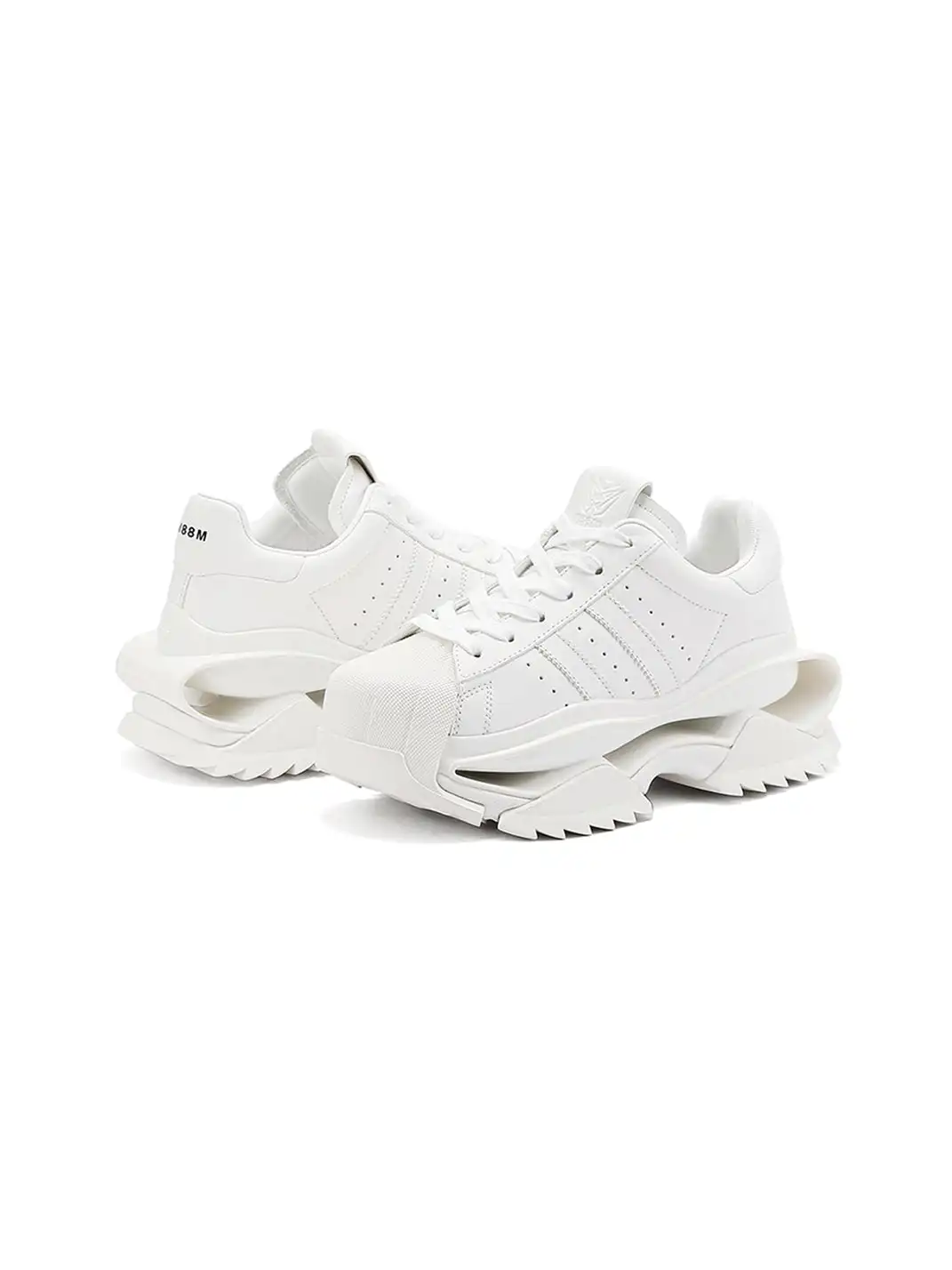 M88M | Fashionable Hollowed-Out Sole Platform Sneakers-White