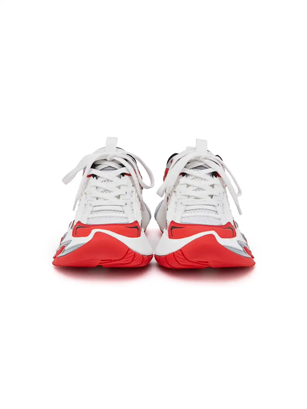 M88M | Zigzag Sole Chunky Sneakers-White Red