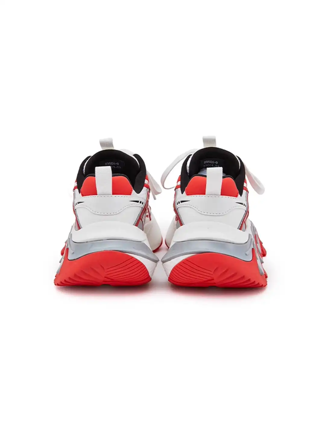 M88M | Zigzag Sole Chunky Sneakers-White Red