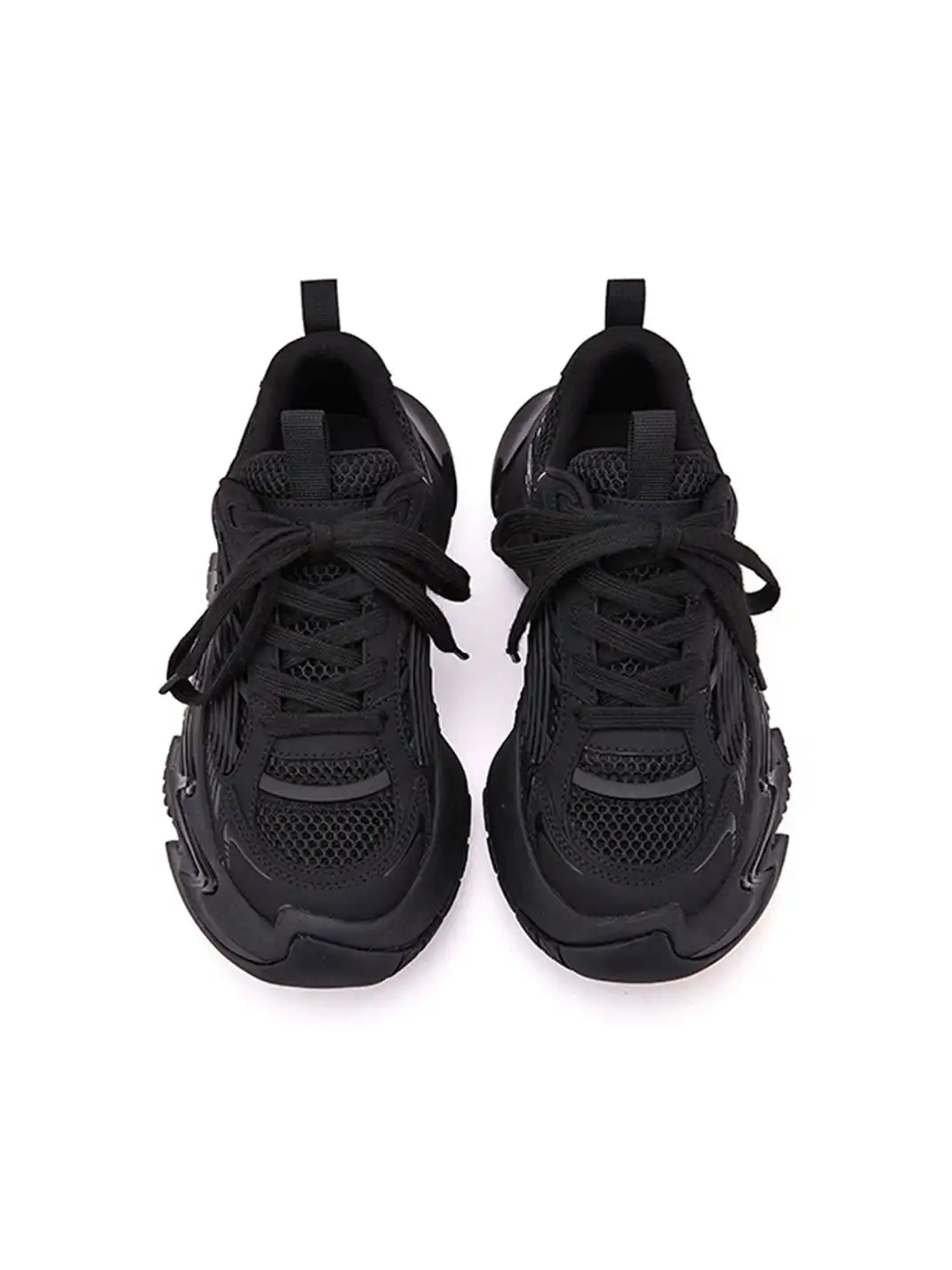 M88M | Zigzag Sole Chunky Sneakers-Black