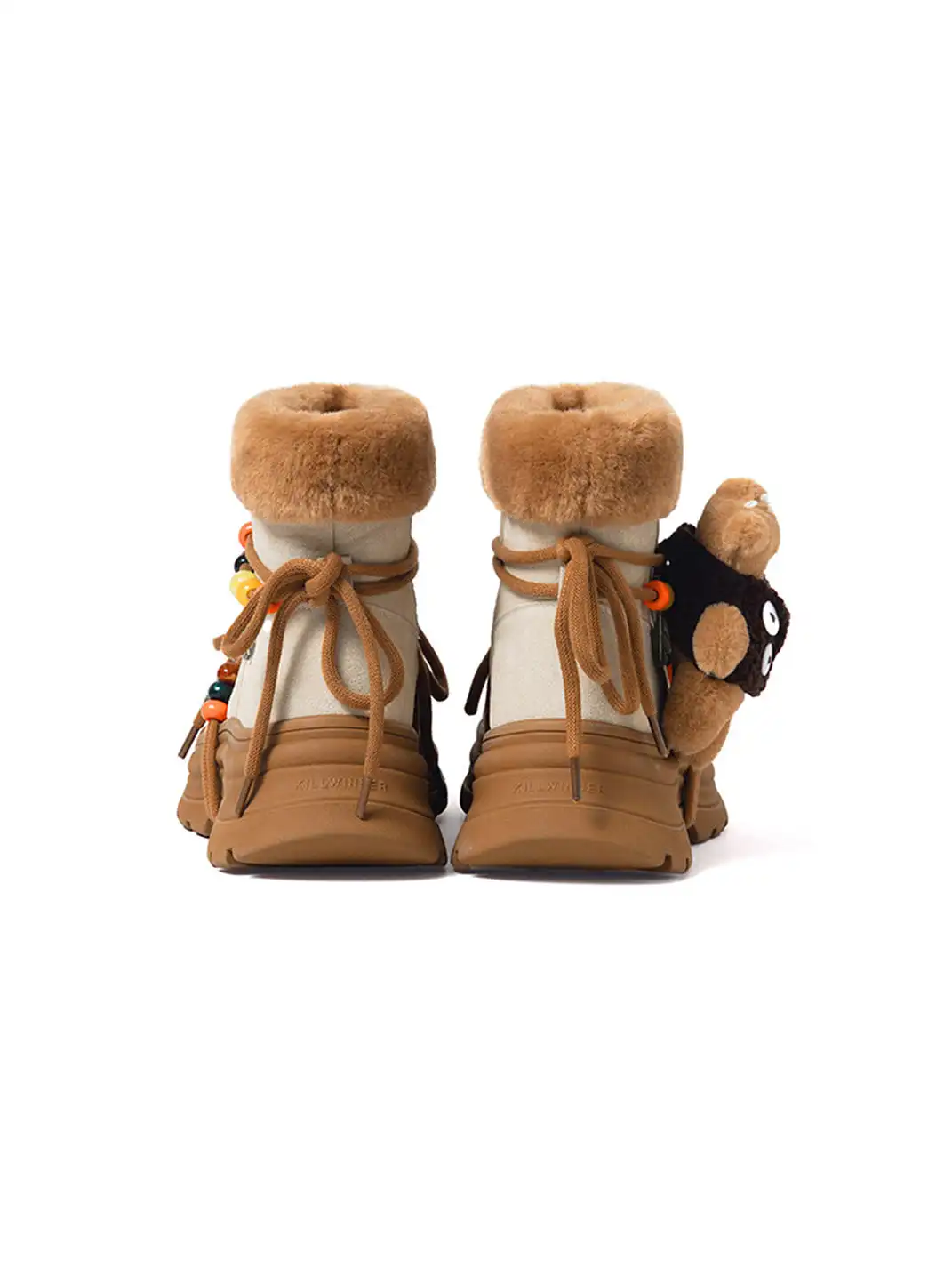 KILLWINNER | Bear Plush Platform Snow Boots-Khaki