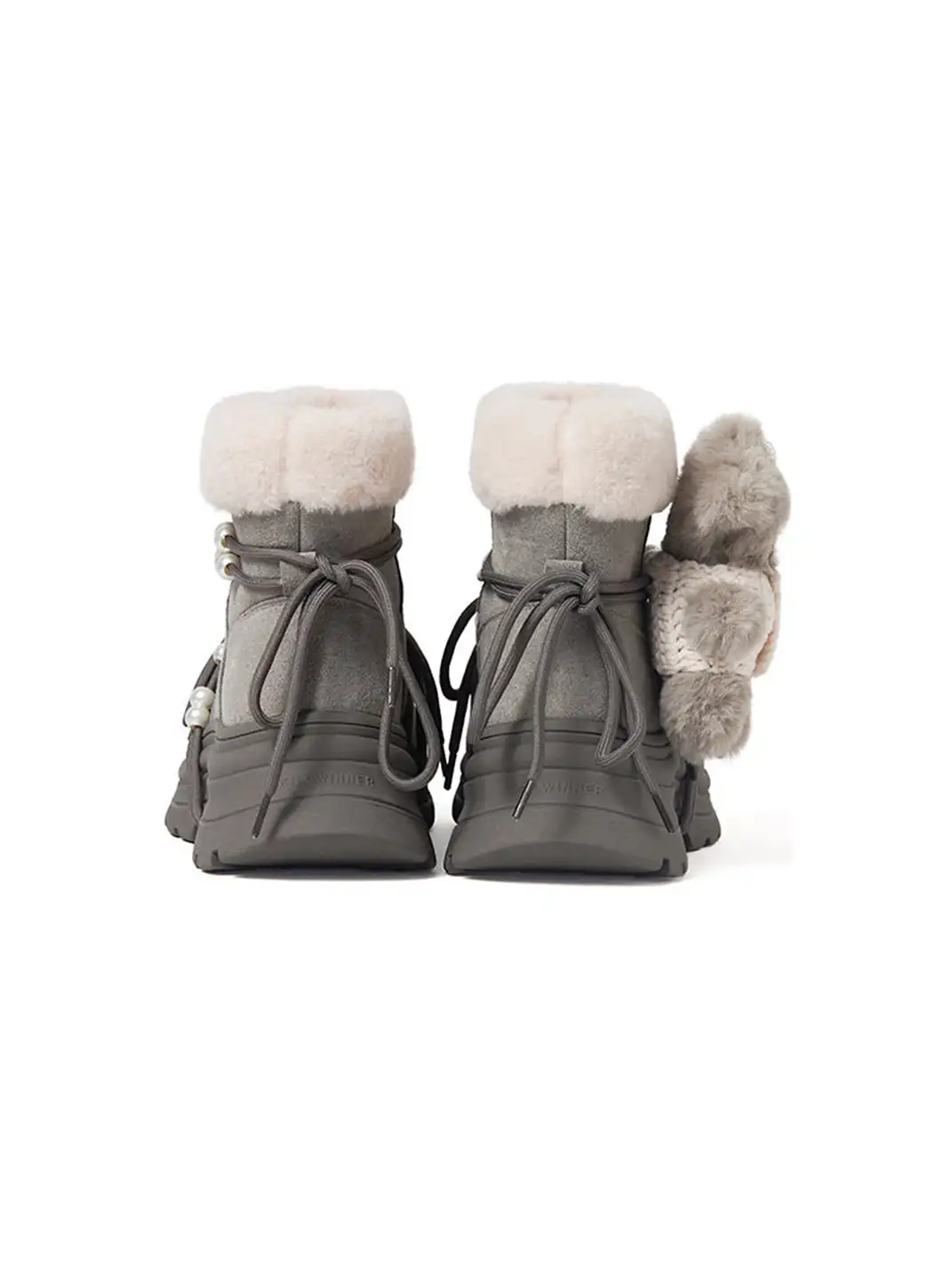 KILLWINNER | Bear Plush Platform Snow Boots-Gray