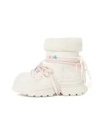 KILLWINNER | Bear Plush Platform Snow Boots-White