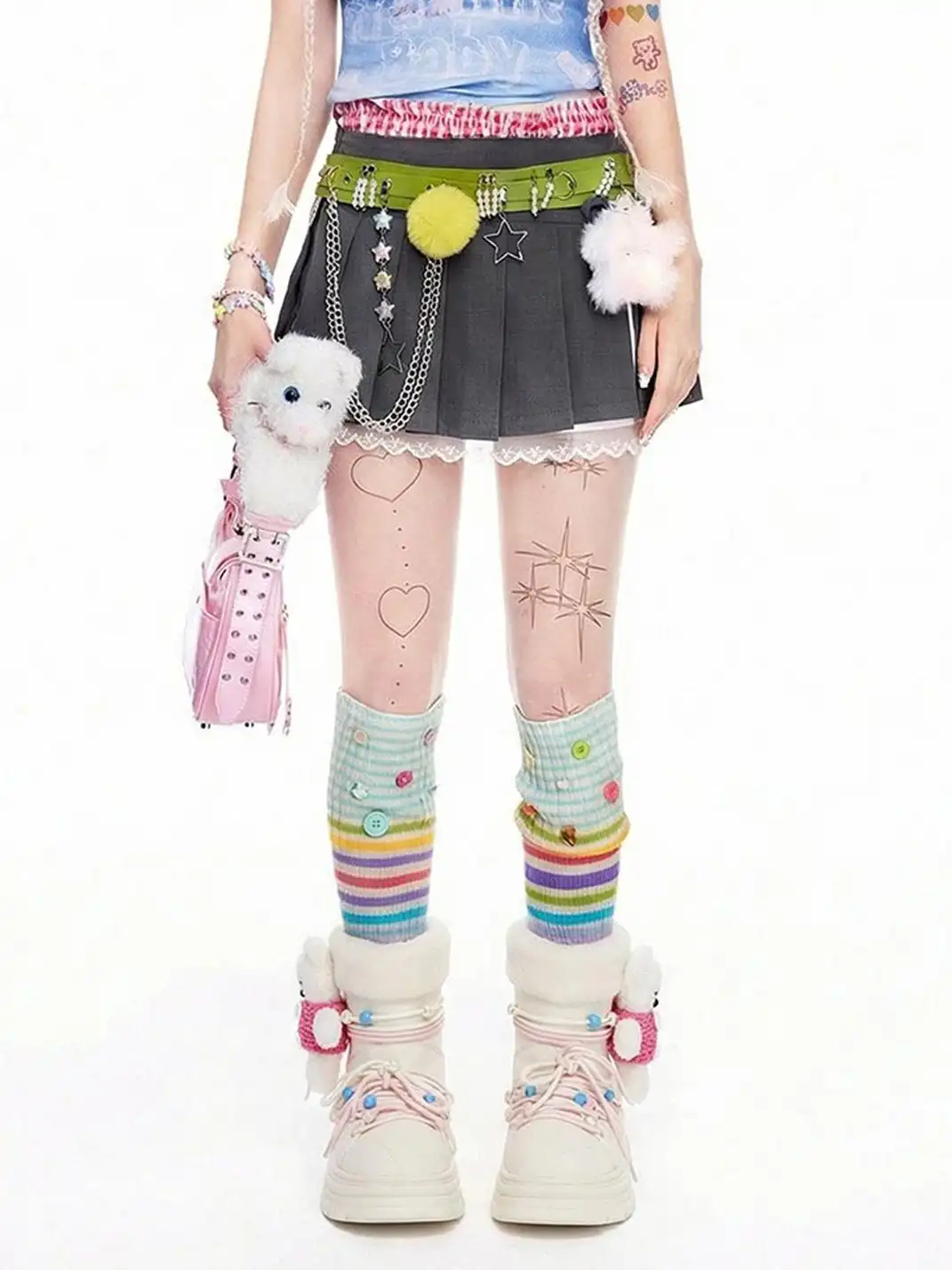 KILLWINNER | Bear Plush Platform Snow Boots-White