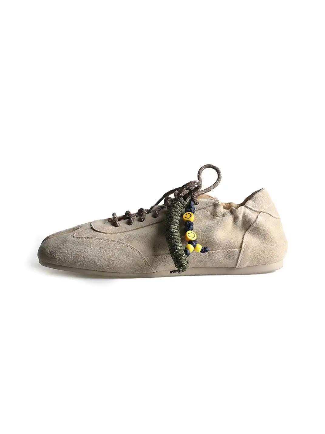 6CRAYON | Khaki Suede Cowhide Thin-Sole Tabi Sneakers