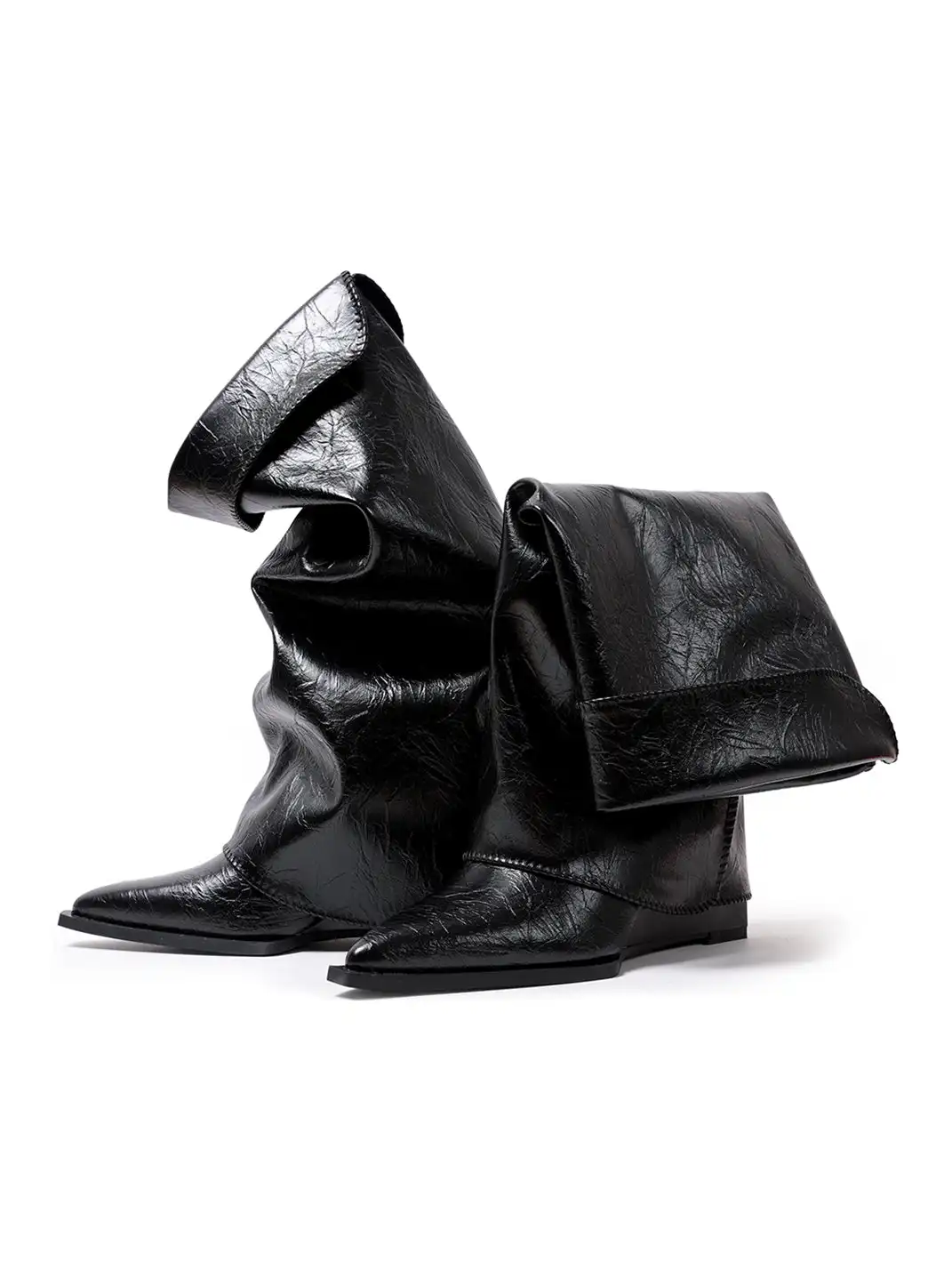 PINJIAHUI | Punk Wedge High-Top Riding Boots