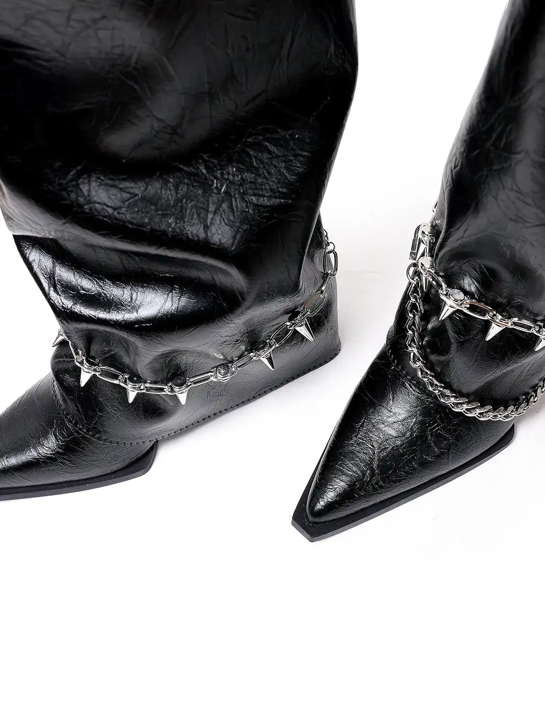 PINJIAHUI | Punk Wedge High-Top Riding Boots