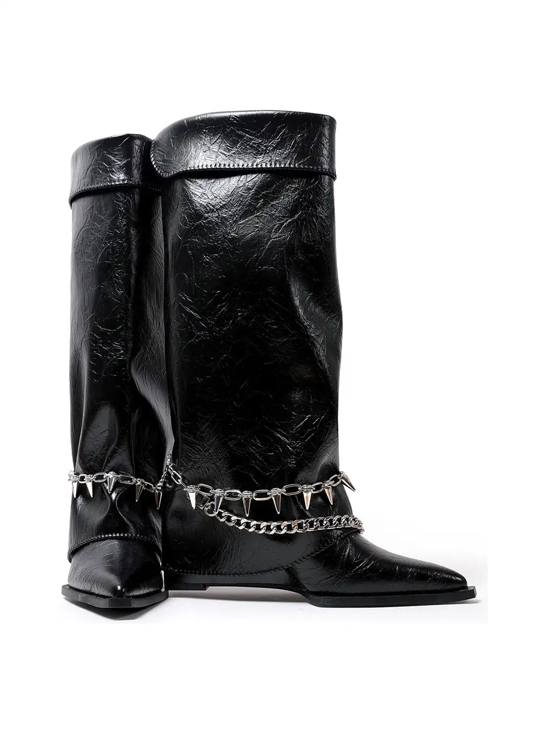 PINJIAHUI | Punk Wedge High-Top Riding Boots