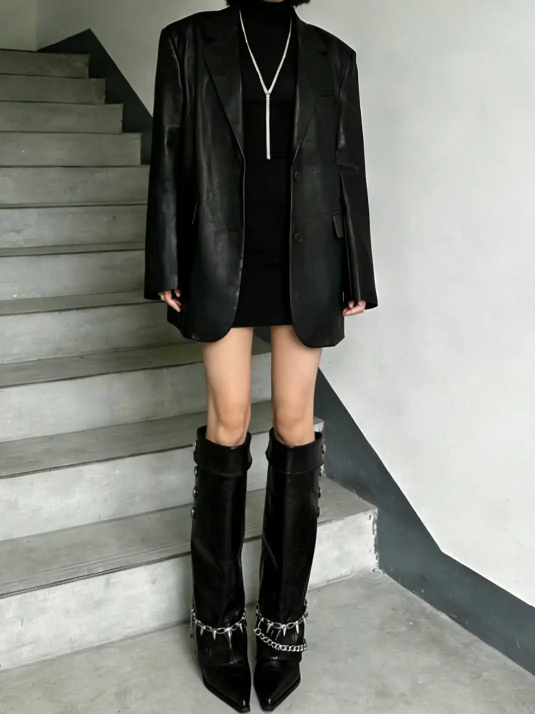 PINJIAHUI | Punk Wedge High-Top Riding Boots
