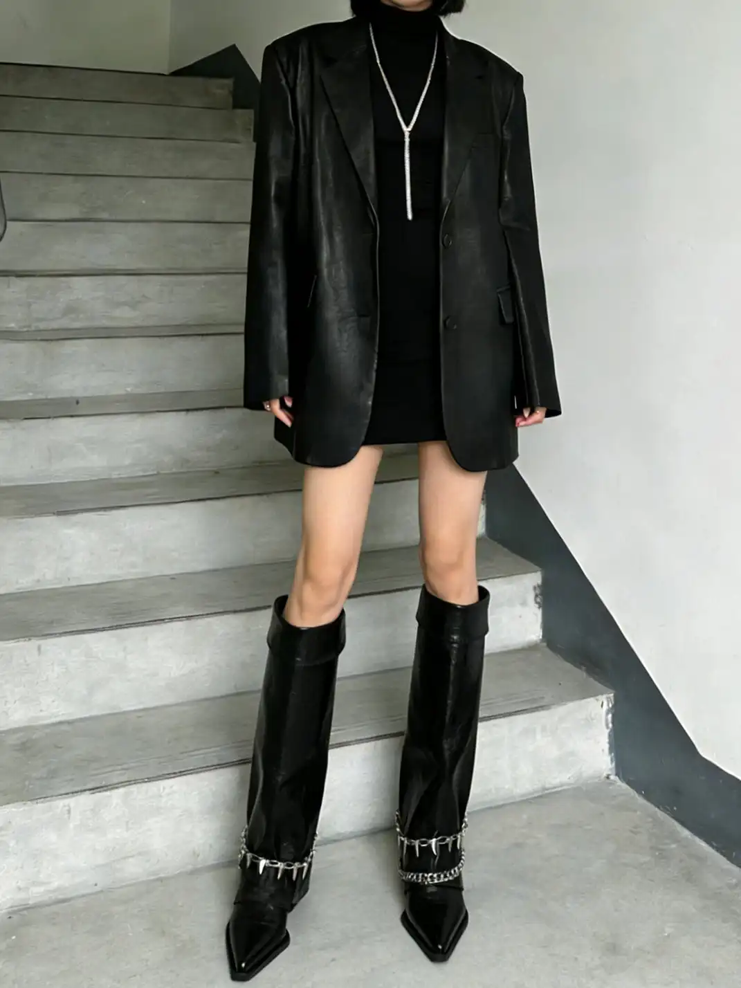PINJIAHUI | Punk Wedge High-Top Riding Boots