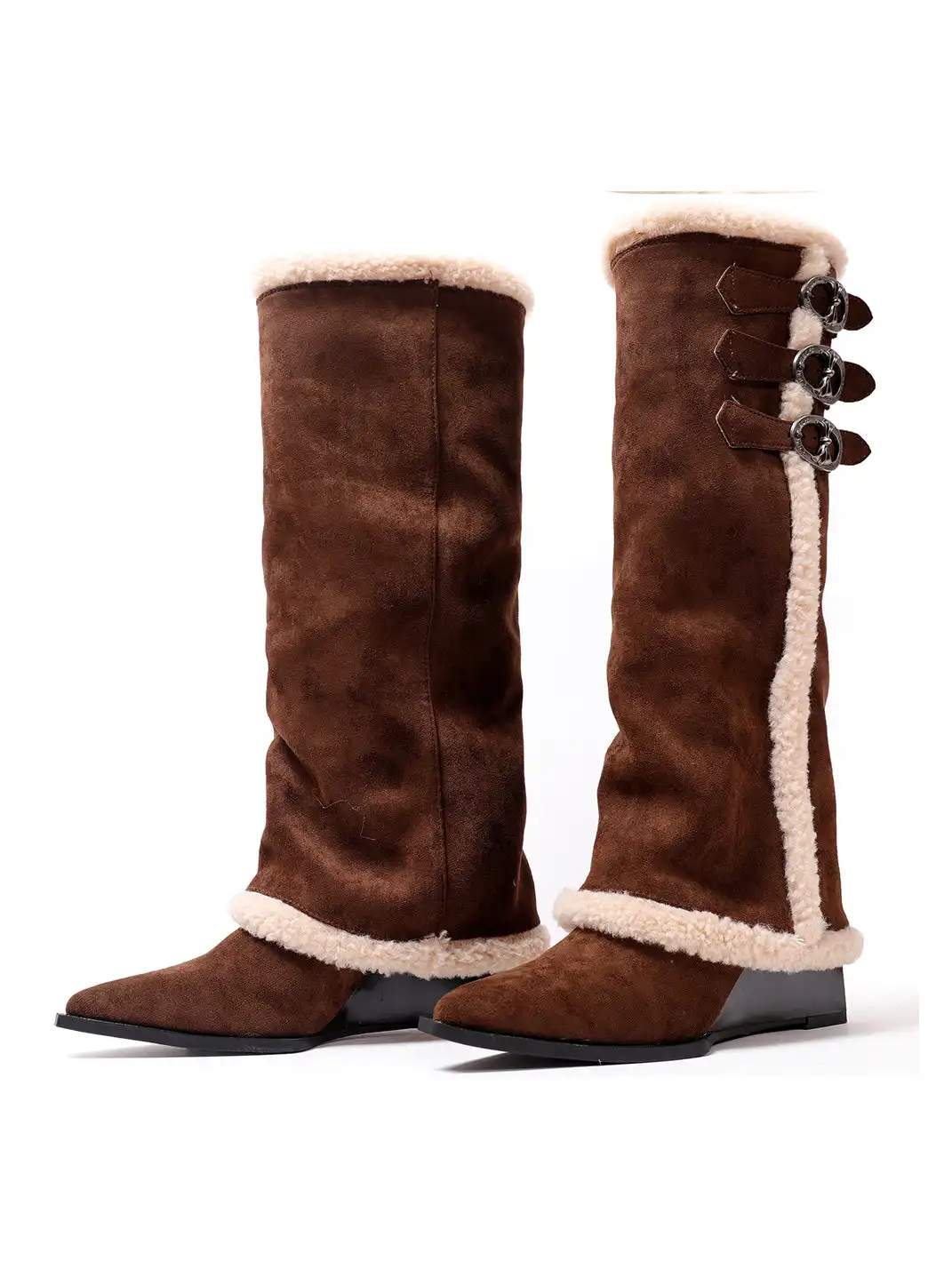 PINJIAHUI | Snow-Lined Fleece-Lined Tall Slouch Boots