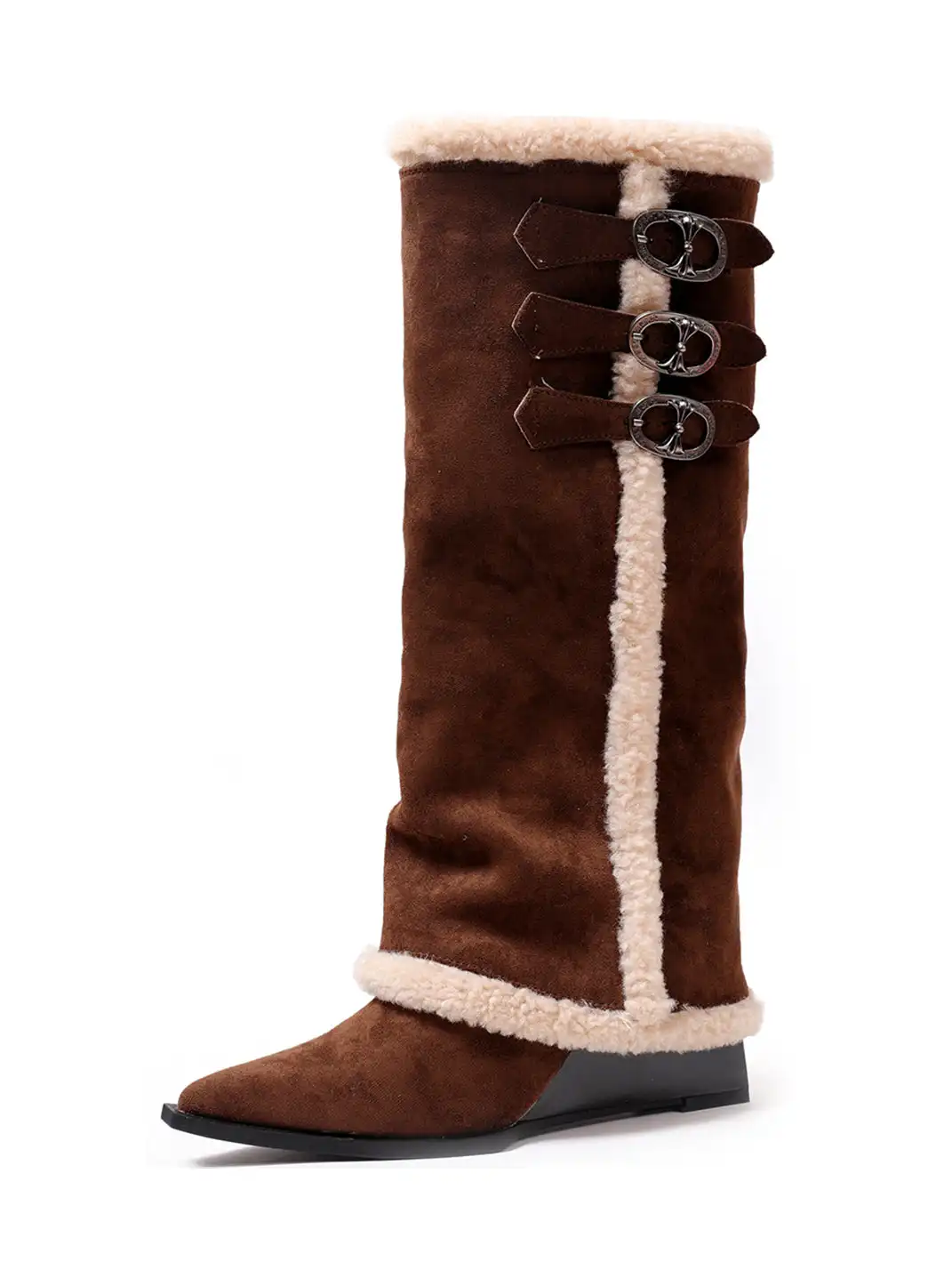 PINJIAHUI | Snow-Lined Fleece-Lined Tall Slouch Boots