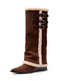 PINJIAHUI | Snow-Lined Fleece-Lined Tall Slouch Boots