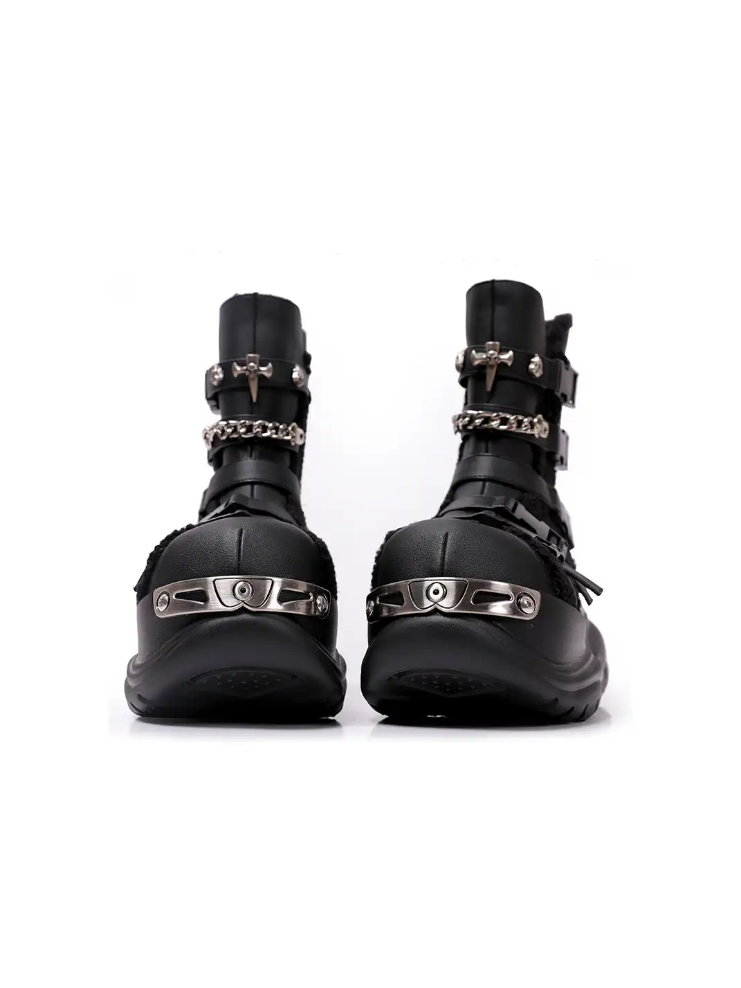 PINJIAHUI | Metallic Functional Retro Platform Motorcycle Boots