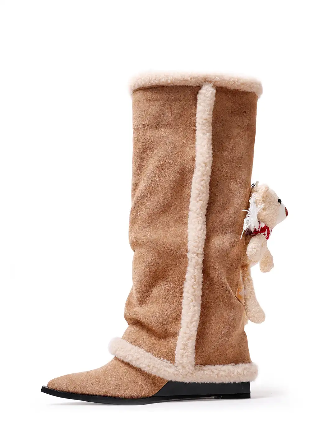 PINJIAHUI | Fleece-Lined Platform Pointed-Toe Trouser Boots