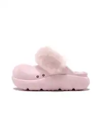 BEYS | Faux Fur Lined Slippers-Pink