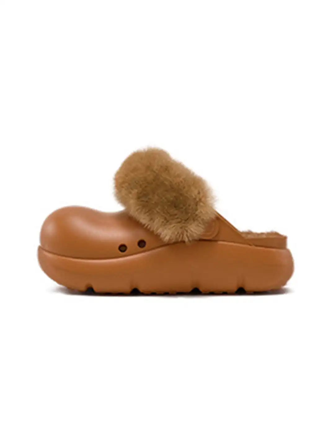 BEYS | Faux Fur Lined Slippers-Brown
