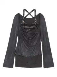 ARIADNAw | Off-Shoulder Ruffled Mid-Length Slimming Punk Top