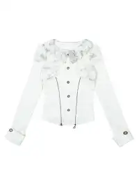 ARIADNAw | Bubble Neck Slim Long Sleeve Blouse