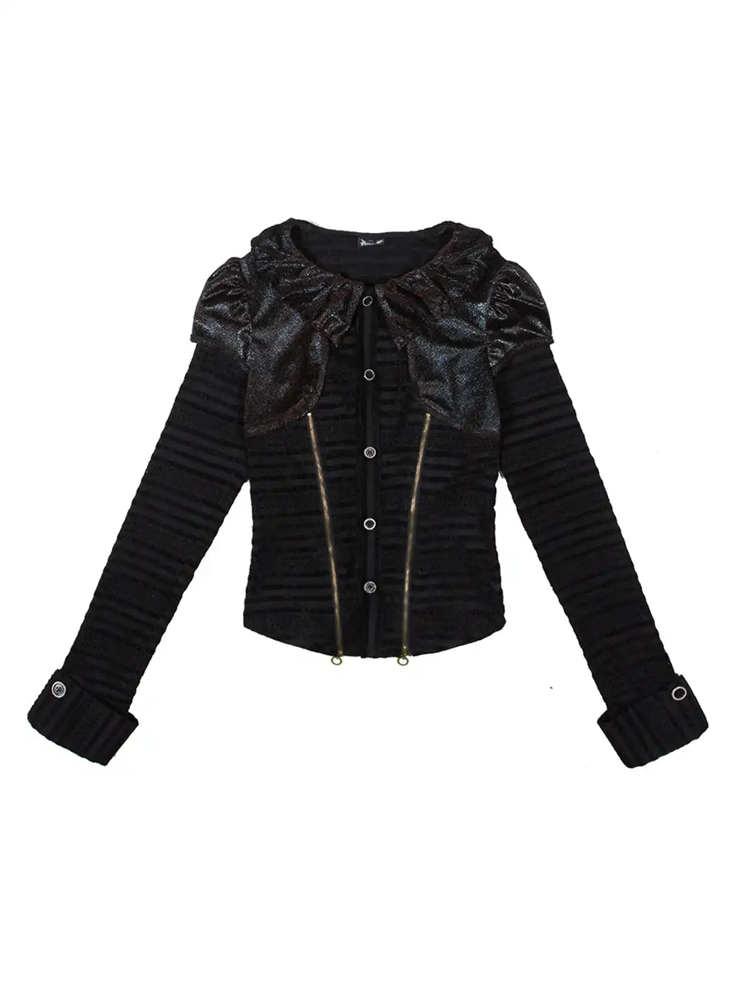 ARIADNAw | Bubble Neck Slim Long Sleeve Blouse