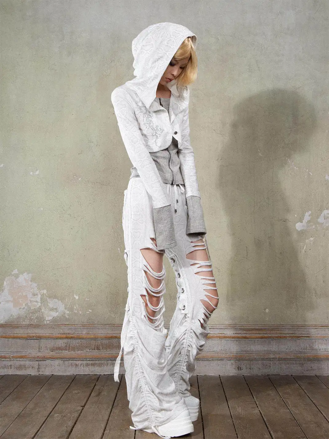 ARIADNAw | Y2K Patchwork Fake Two-piece Hoodie