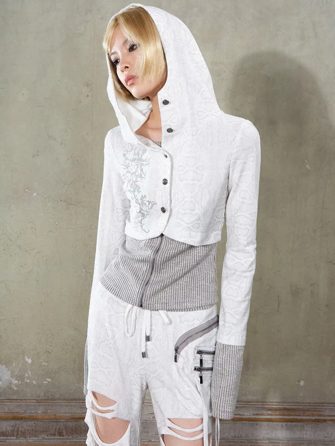 ARIADNAw | Y2K Patchwork Fake Two-piece Hoodie