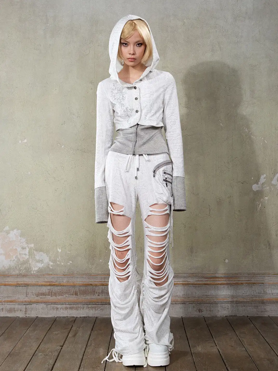ARIADNAw | Y2K Patchwork Fake Two-piece Hoodie