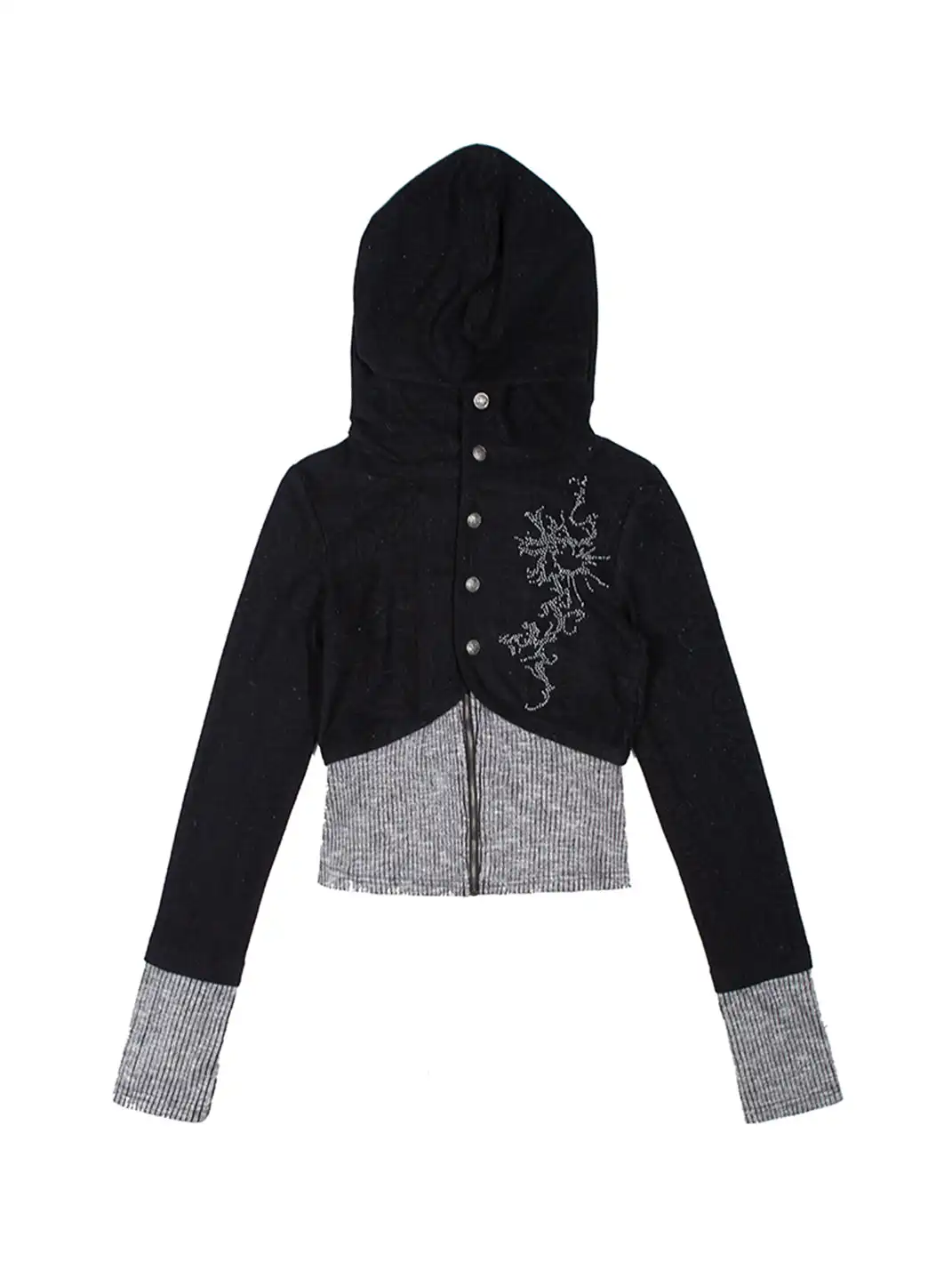 ARIADNAw | Y2K Patchwork Fake Two-piece Hoodie