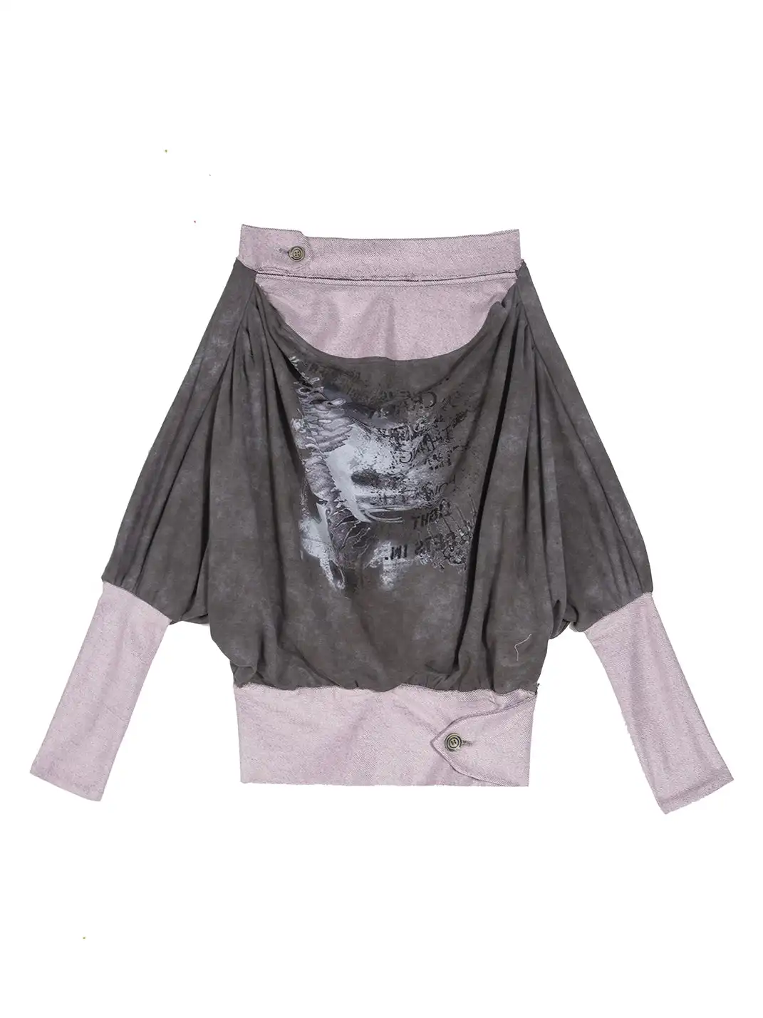 ARIADNAw | Batwing Sleeve Printed Off-the-Shoulder Top