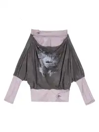 ARIADNAw | Batwing Sleeve Printed Off-the-Shoulder Top