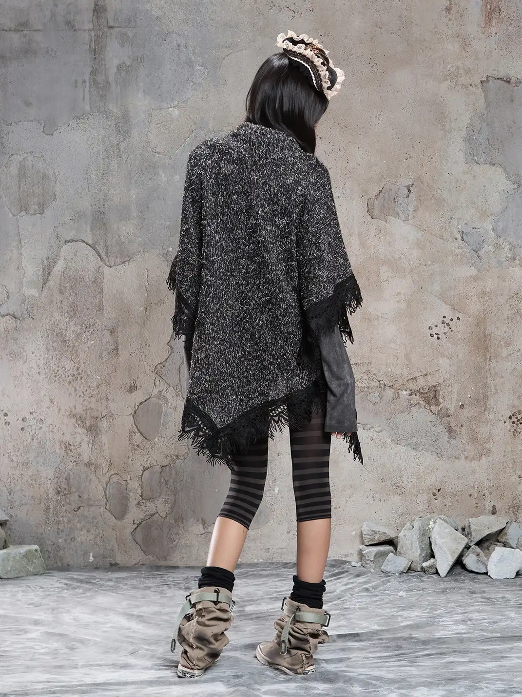 ARIADNAw | Asymmetrical Fringe Detailing on a Niche Knit Top