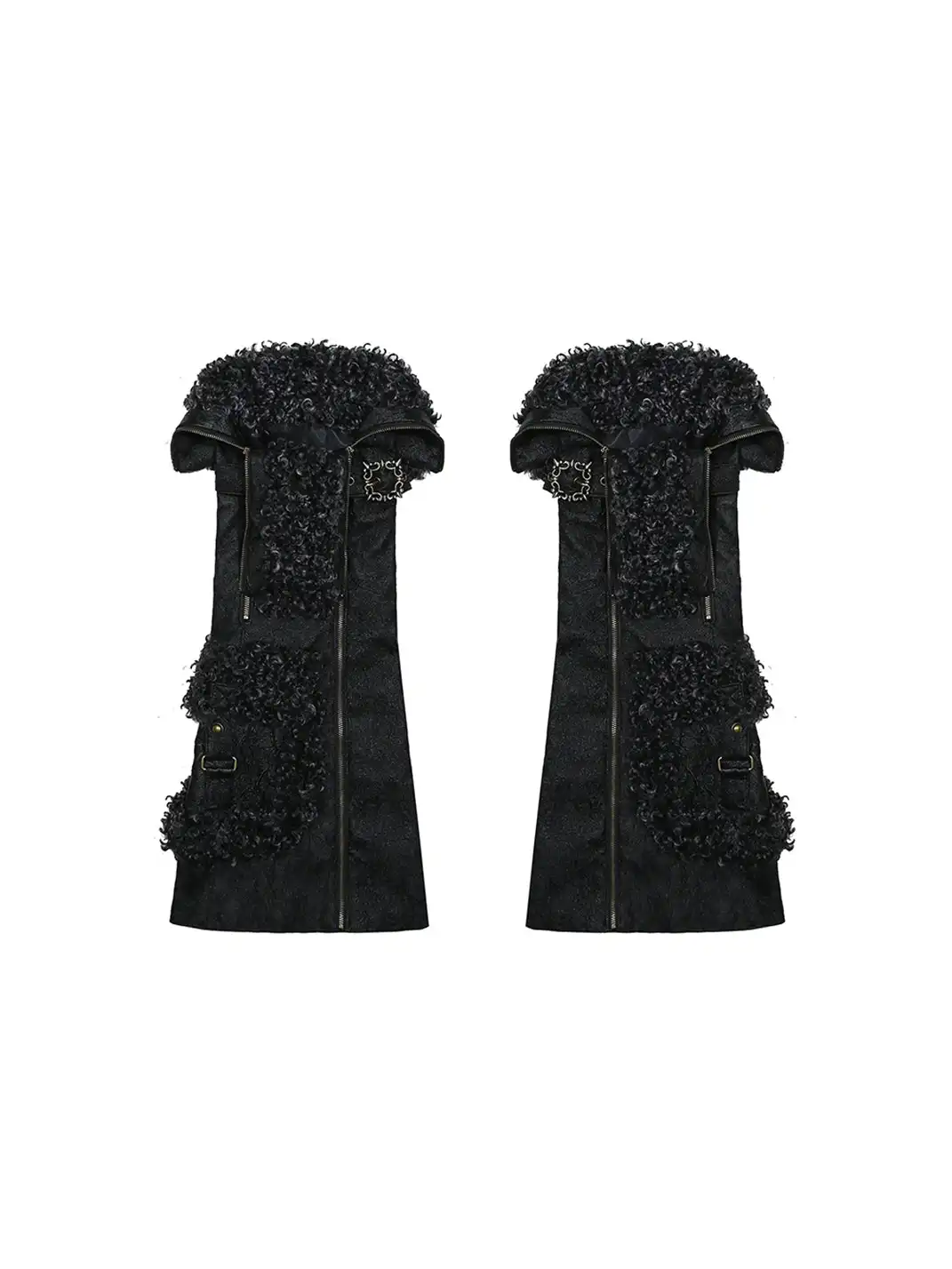 ARIADNAw | Heavy-Duty Punk Leather Patchwork Hairy Leg Warmers