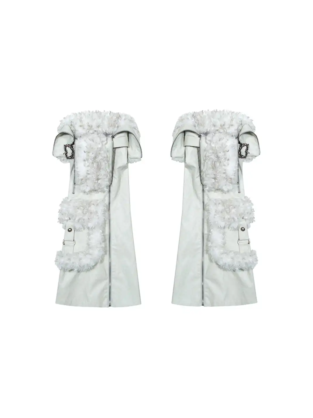 ARIADNAw | Heavy-Duty Punk Leather Patchwork Hairy Leg Warmers