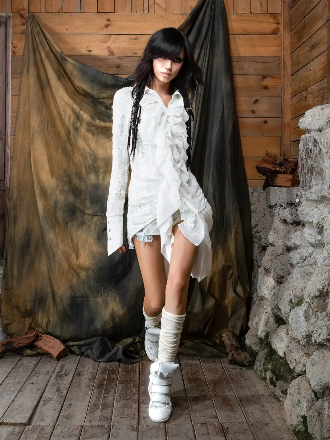 ARIADNAw | Ruffled Asymmetric Cardigan