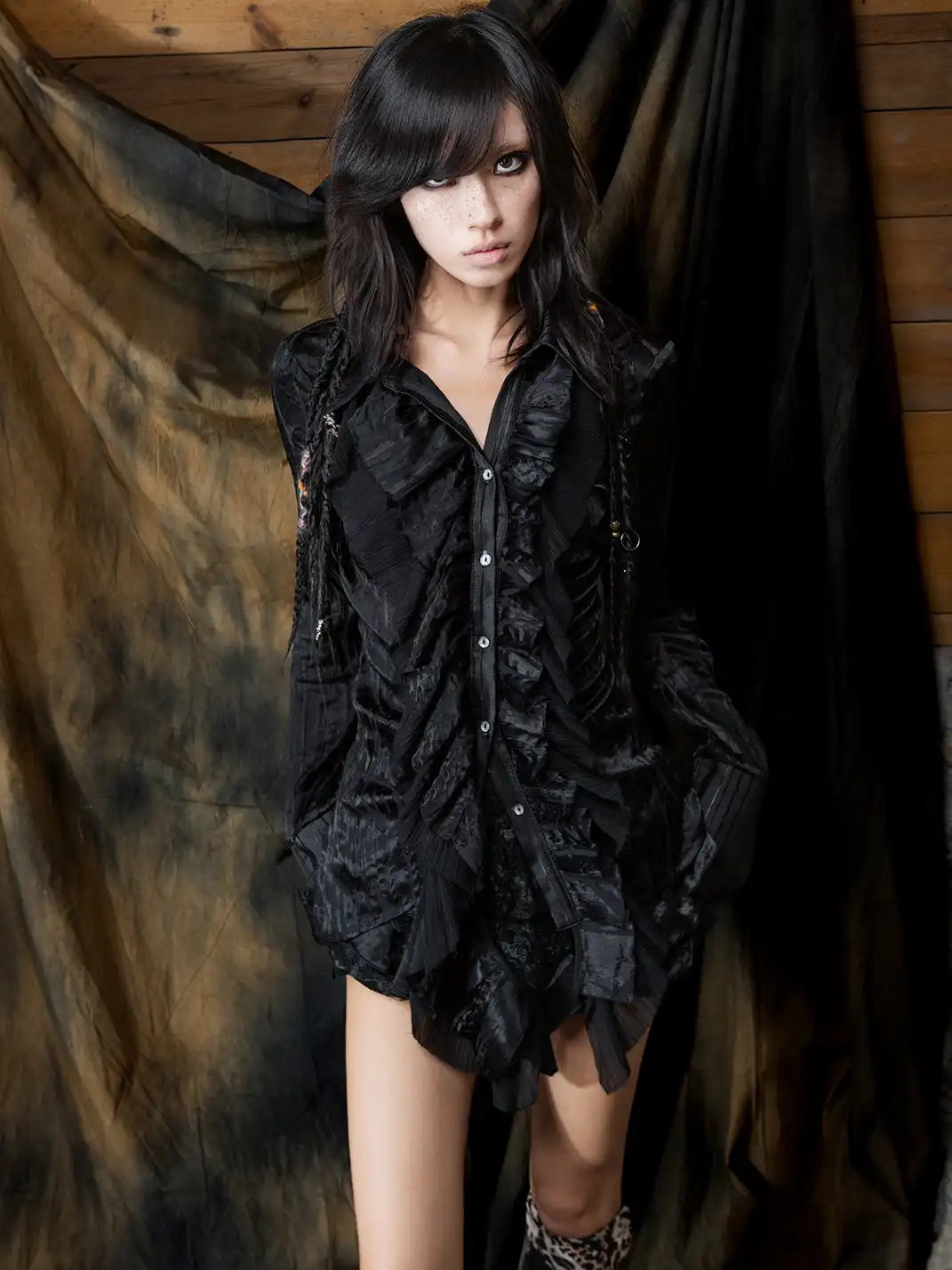 ARIADNAw | Ruffled Asymmetric Cardigan