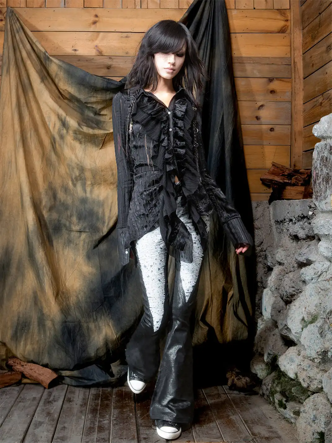 ARIADNAw | Ruffled Asymmetric Cardigan