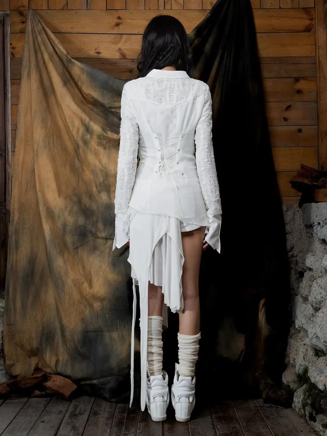 ARIADNAw | Ruffled Asymmetric Cardigan