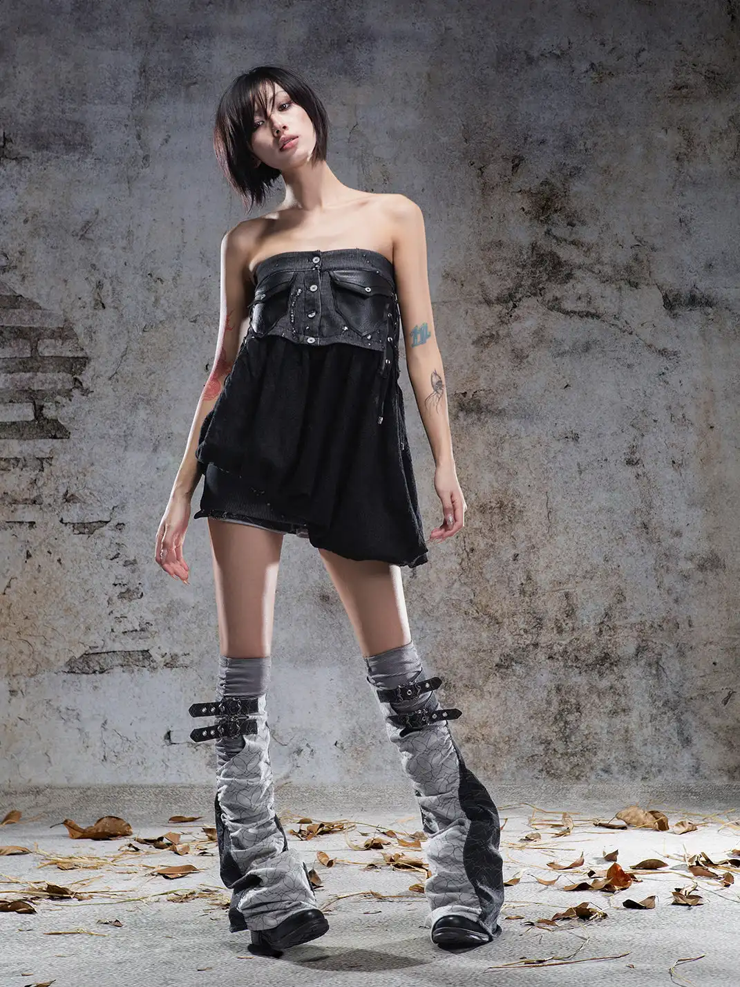 ARIADNAw | Faux Two-Piece Low-Waisted Leg Warmers