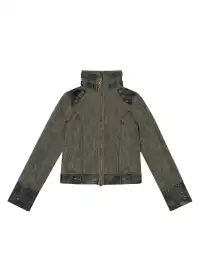 ARIADNAw | Hollow-Out Patchwork PU Jacket