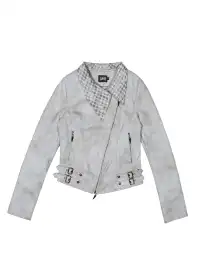 ARIADNAw | Asymmetric Collar Short Leather Jacket