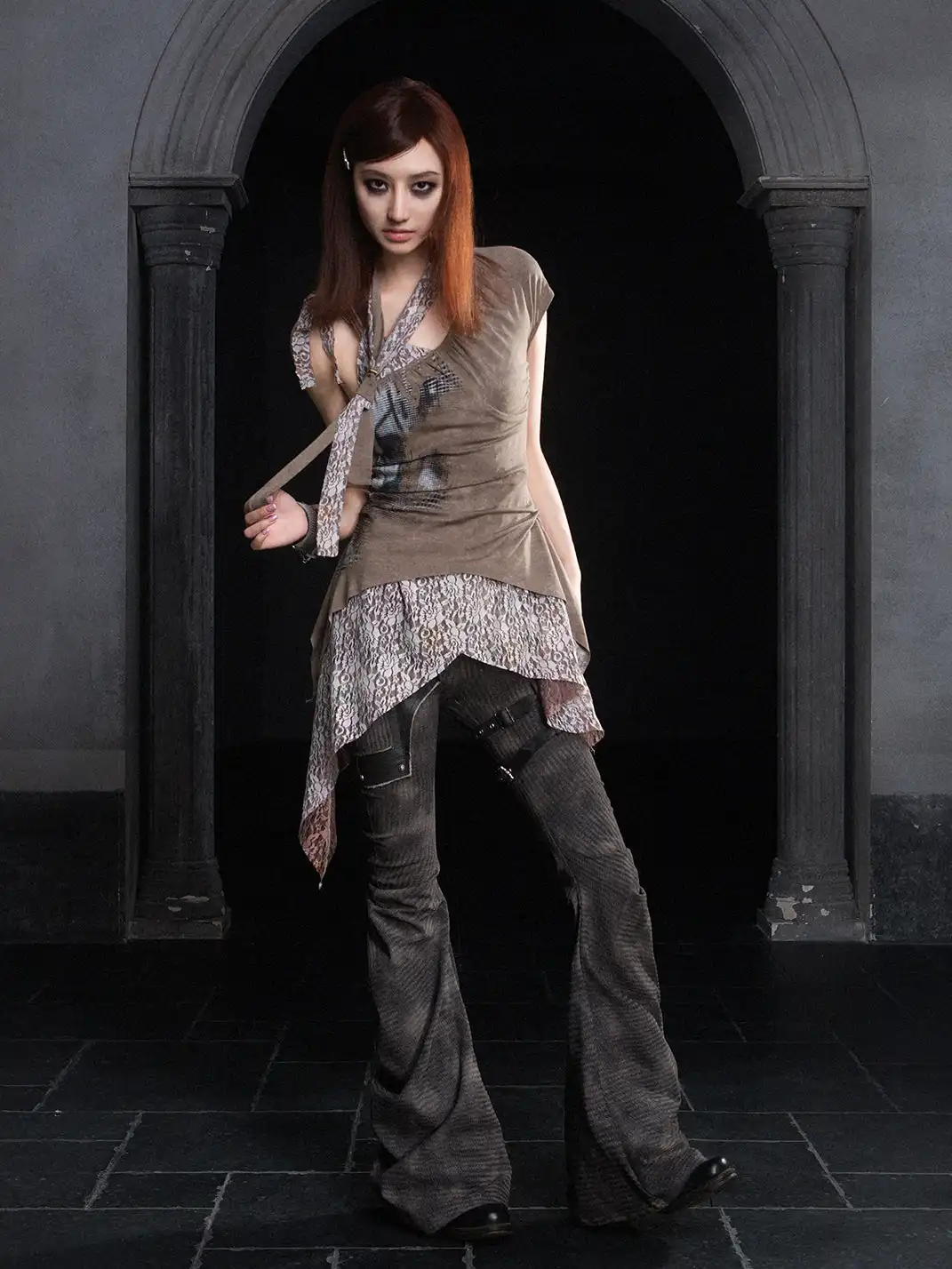 ARIADNAw | Irregular Knit Denim Pants