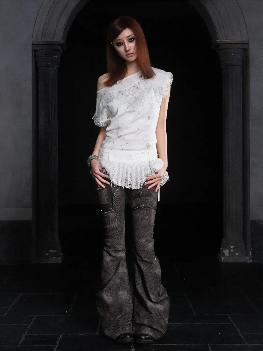 ARIADNAw | Irregular Knit Denim Pants