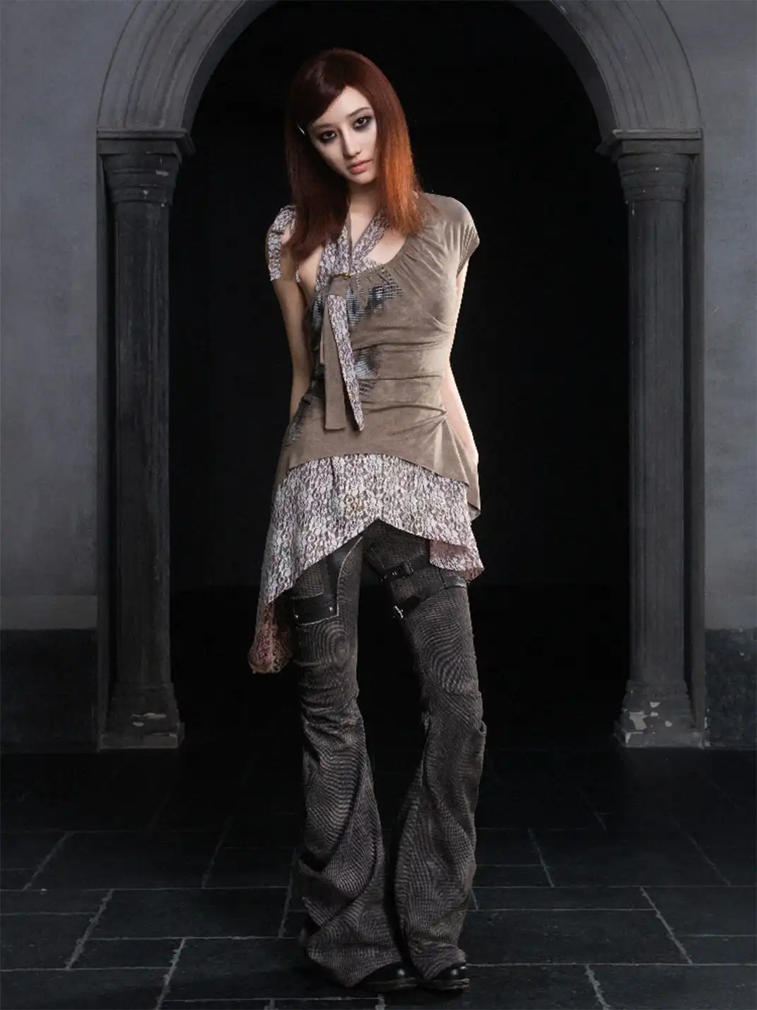 ARIADNAw | Irregular Knit Denim Pants