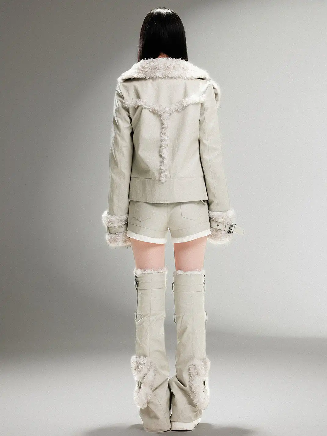 ARIADNAw | Padded Straight Leather Jacket