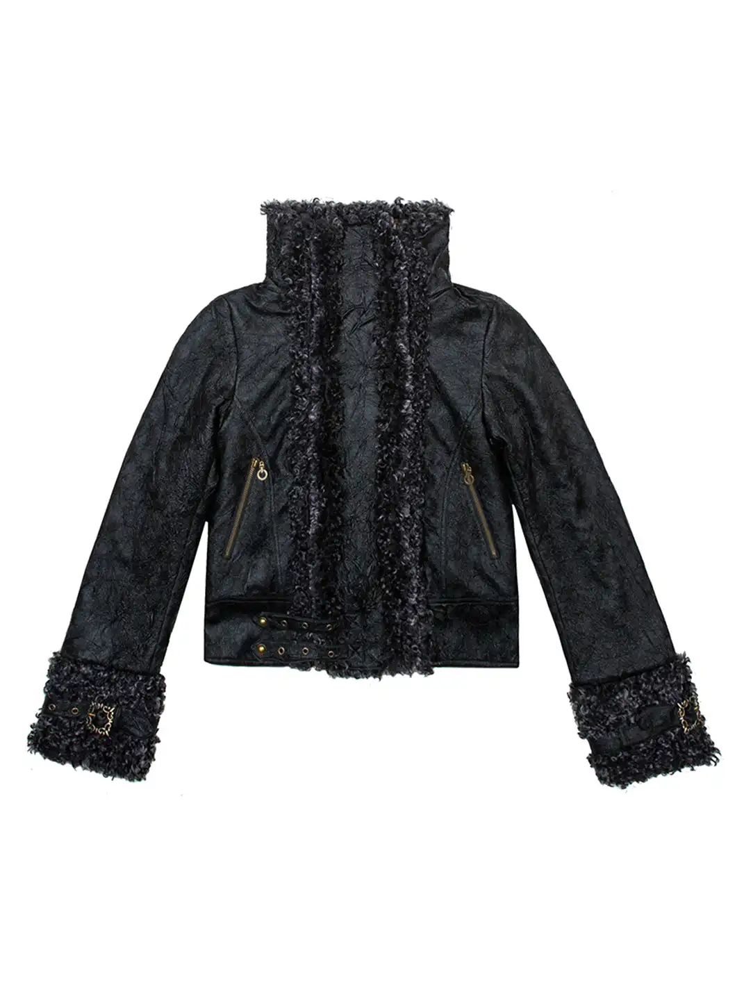 ARIADNAw | Padded Straight Leather Jacket