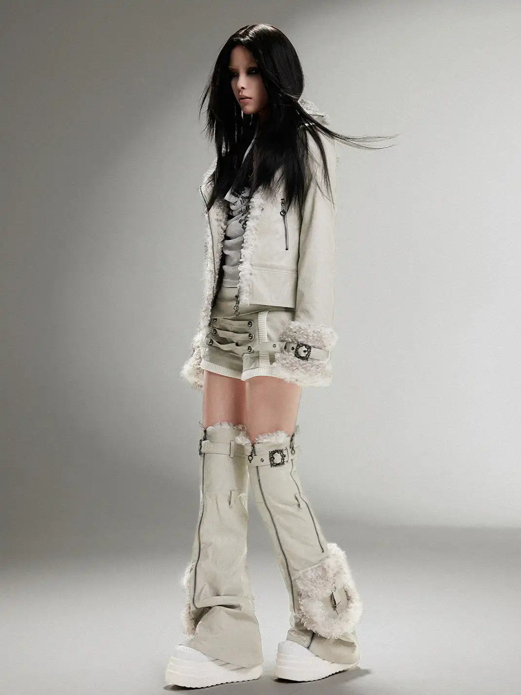 ARIADNAw | Padded Straight Leather Jacket
