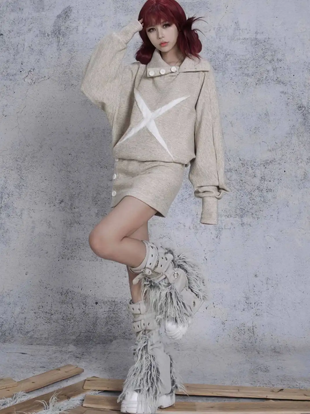 ARIADNAw | Heavy-Duty Shorts with Patchwork Design + Leg Warmers