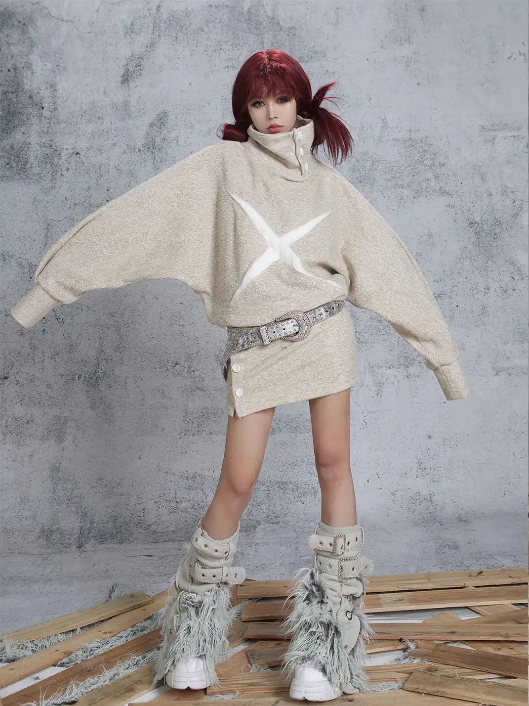 ARIADNAw | Heavy-Duty Shorts with Patchwork Design + Leg Warmers