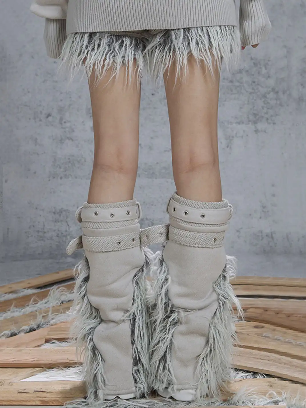 ARIADNAw | Heavy-Duty Shorts with Patchwork Design + Leg Warmers